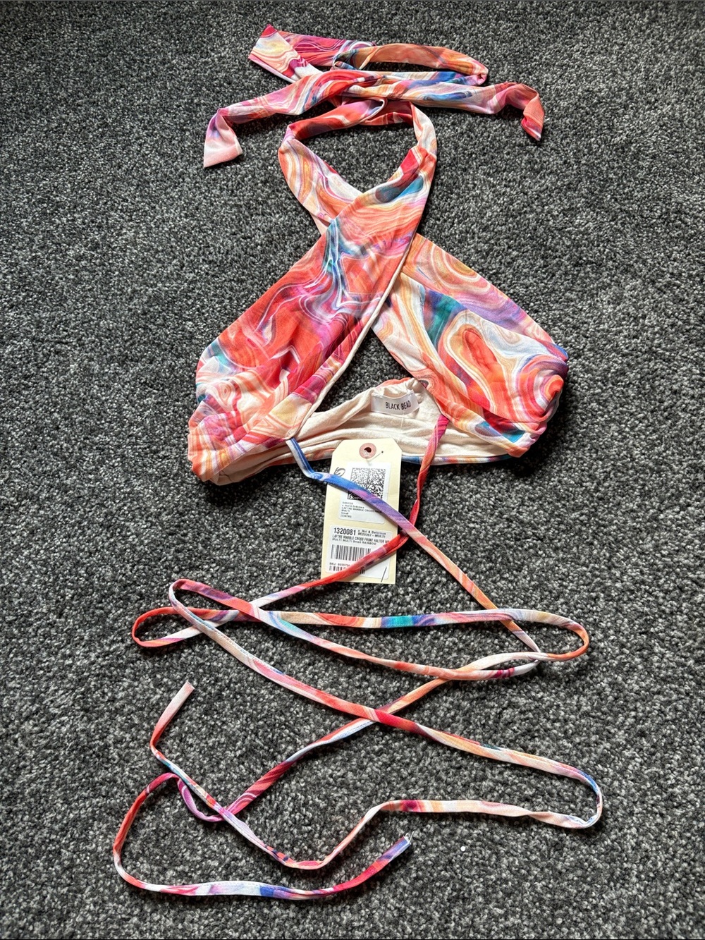 Multi-Color Swirl Halter Wrap Top